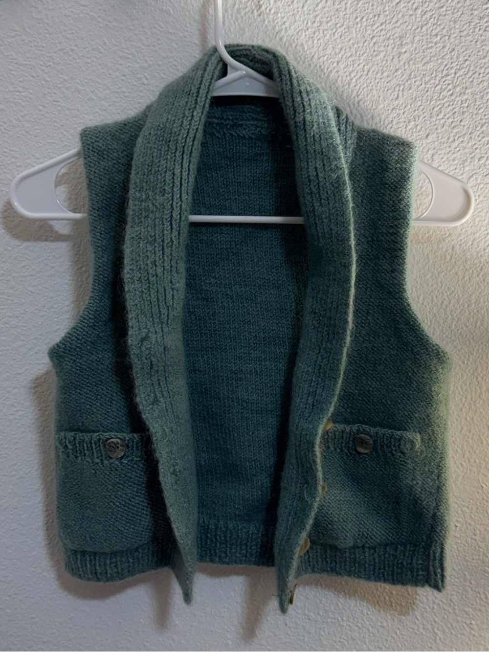 Cozy Women's Shawl Collar Knit Vest in Sage Green
